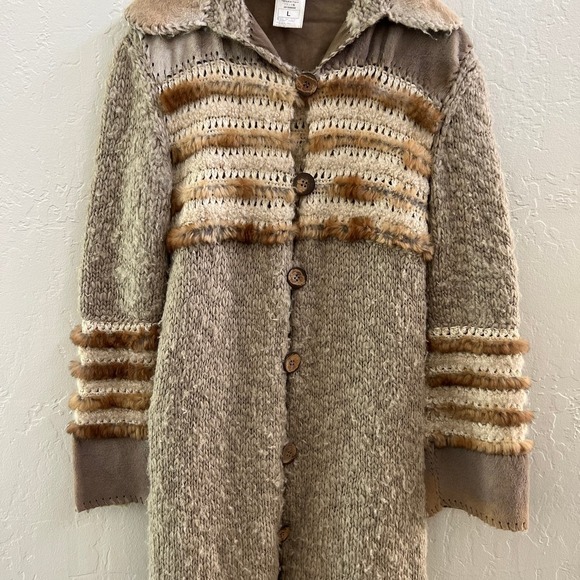 Christian Dior by John Galliano Vintage Fall 2000 Yak Cashmere Knit + Fur Coat - Picture 13 of 13